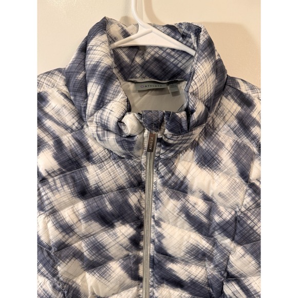 Athleta Womens Full‎ Zip Puffer Vest Sapphire Goose Down Packable Size L - Picture 3 of 9
